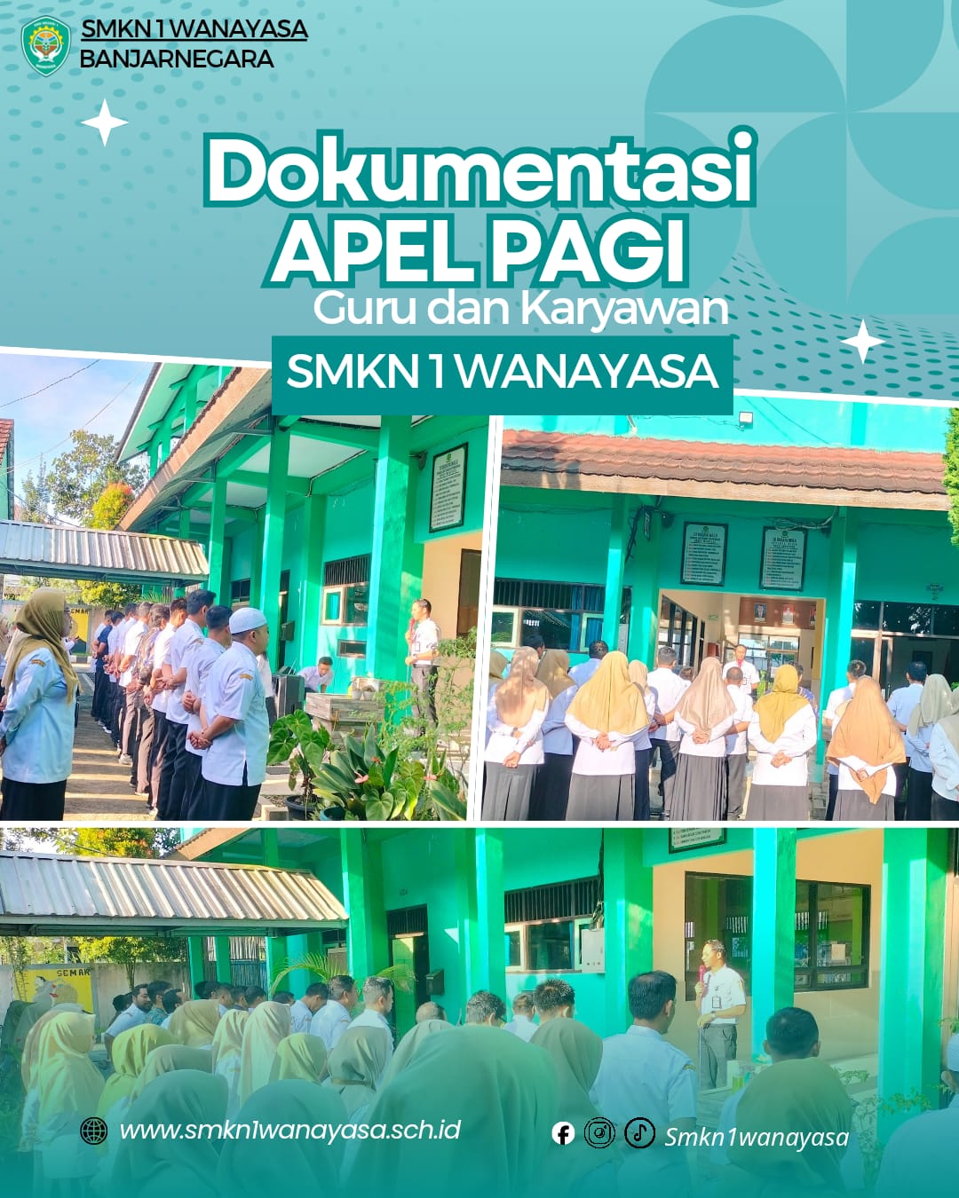 Tingkatkan Disiplin dan Sinergi, Guru dan Karyawan SMKN 1 Wanayasa Laksanakan Apel Pagi